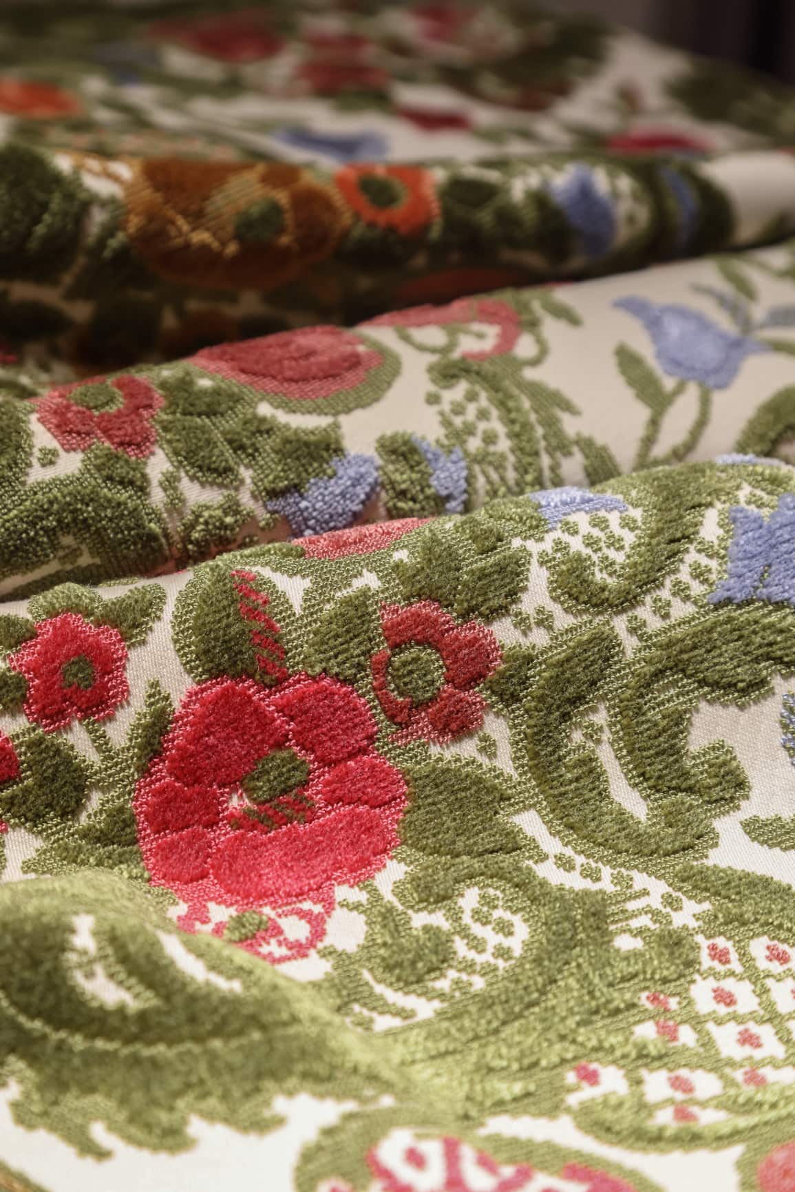 JBL jacquard fløyeltilpasning Fargerike blomster gratis prøve Cut-Pile Stoff Luksus hjemmetekstil for sofa